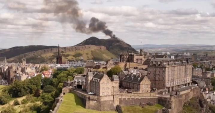 Arthur's Seat fire: Incredible drone footage of blazing landmark as people flee