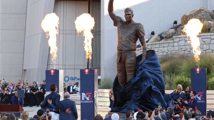 The Brady statue: Talk-show fodder but also a well