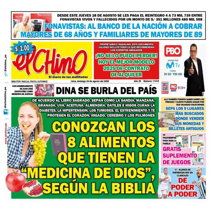 Portada Diario El Chino (24/08/2025)