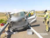 Dos heridos en un accidente entre una furgoneta y un camión en la A