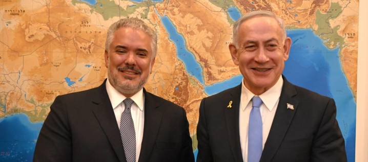 El expresidente Iván Duque se reunió con Netanyahu en Israel