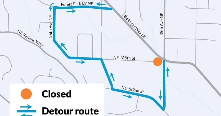 Three more nights for the NE 185th closure in Lake Forest Park