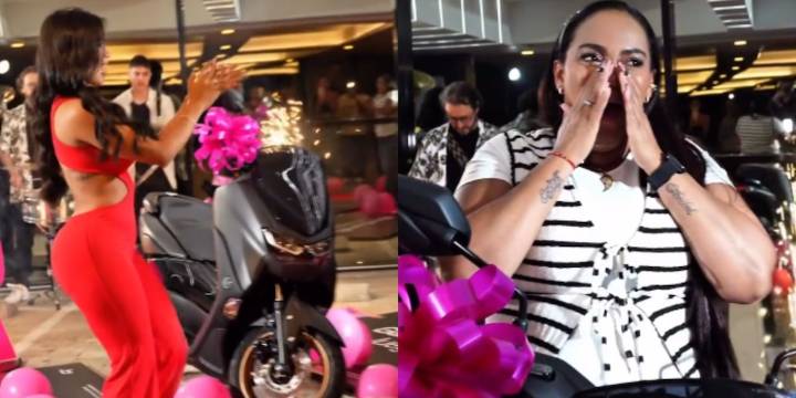 Karina García entregó una moto a una seguidora y su historia la conmovió: “La voy a hacer sentir la persona más especial de este planeta”