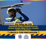 Fallas del sistema de suministro de CFE afectan alumbrado público en la Heroico Colegio Militar: Gobierno Municipal
