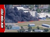 Watch: Aircraft Engulfed in Flames After it Crashes