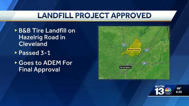 Tire landfill facility approved in Blount County