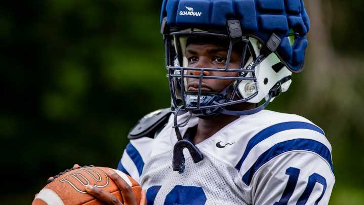 Asheville School football practice, Aug. 12, 2025, in…