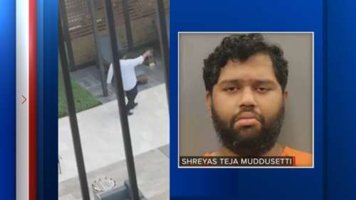 Man arrested caught on video firing gun and stumbling at Houston apartment complex in Galleria