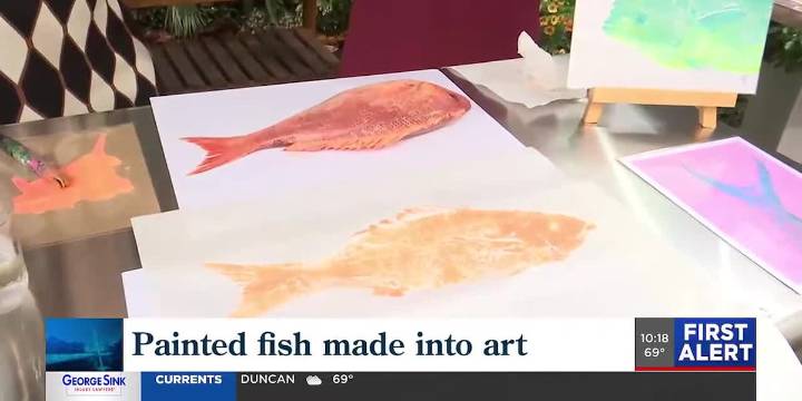 A live Gyotaku demo with Fish Print Girl!