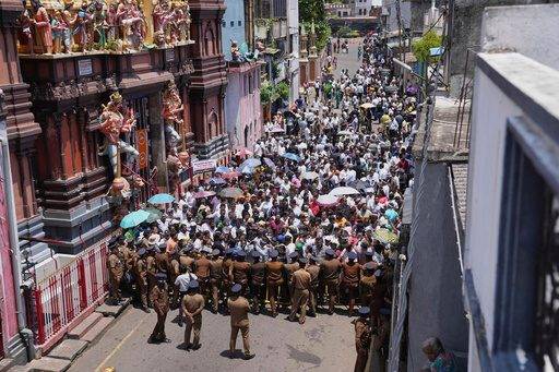 Protests erupt in Sri Lanka’s capital over the arrest of ex