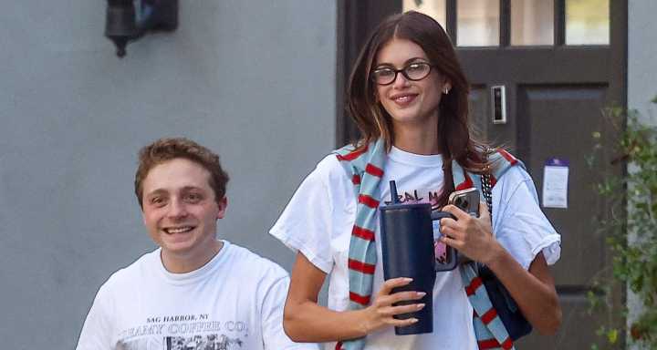 Kaia Gerber Shares a Laugh with Jake Shane During Day Out in L.A. 