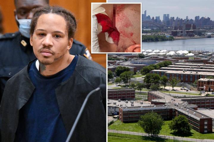 Psycho Rikers inmate slashes two  guards in  gruesome scalpel attack -- as union boss calls out Zohran Mamdani