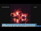 Multiple boats on fire at Queens marina