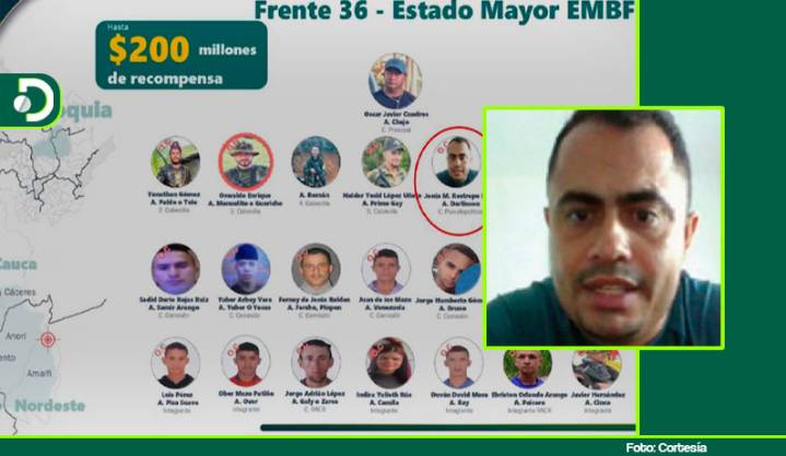 Ofrecen $200 millones de recompensa por alias ‘Darlinson’: cabecilla de las Disidencias en Antioquia