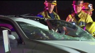 Driver killed on 60 Freeway in Pomona after loose tire crashes through windshield