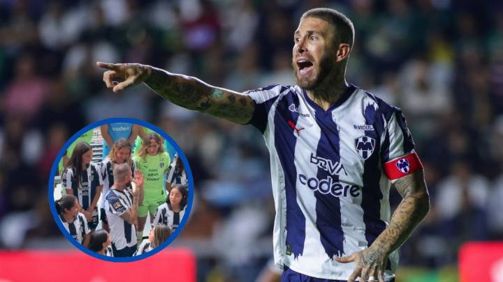Sergio Ramos se roba la atención en foto oficial de Rayados; bromeó con el equipo femenil