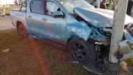 Conductor ebrio chocó su camioneta contra una columna en la Ruta 5