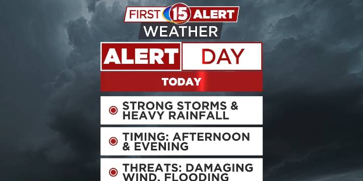 First Alert Day Monday - Strong Storms Possible