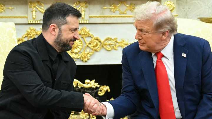 Pomp but little progress at Trump's Ukraine talks