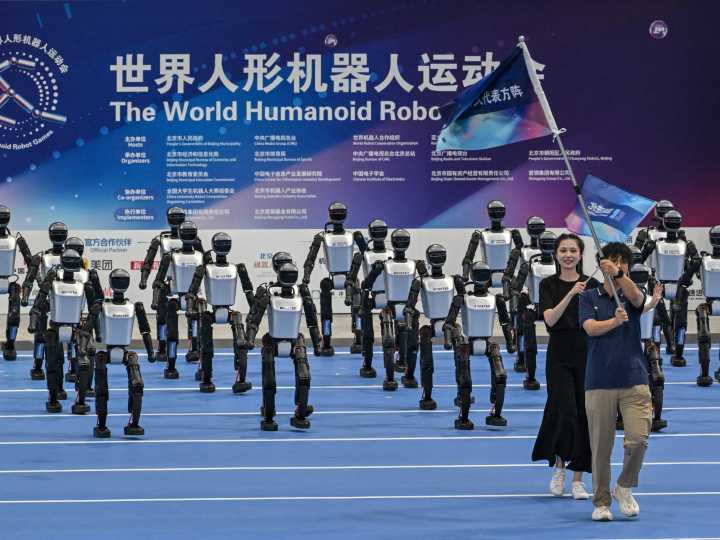 Photos: Humanoid robots race and tumble at China’s first ‘robot Olympics’