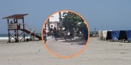 Pelea campal entre presuntos hinchas de Millonarios y vendedores dejó cuatro policías heridos en Bocagrande