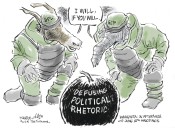 Trygve Olson cartoon: Political rhetoric