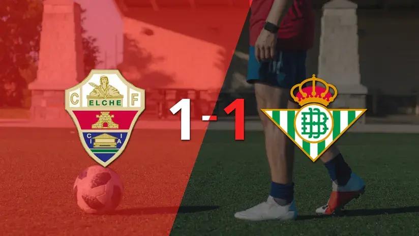 LaLiga EA Sports: Betis empató 1-1 en su visita a Elche en la primera jornada