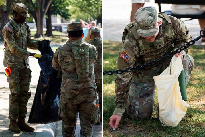 National Guard troops turn to custodial work, landscaping in DC