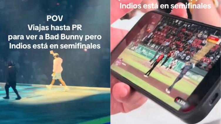 Viajó a PR para concierto de Bad Bunny ¡y vio juego de Indios!