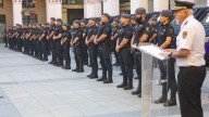 La Policía Nacional exhibe en Huesca su despliegue para la Vuelta a España
