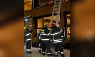 Principio de incendio en la cartelería de un comercio