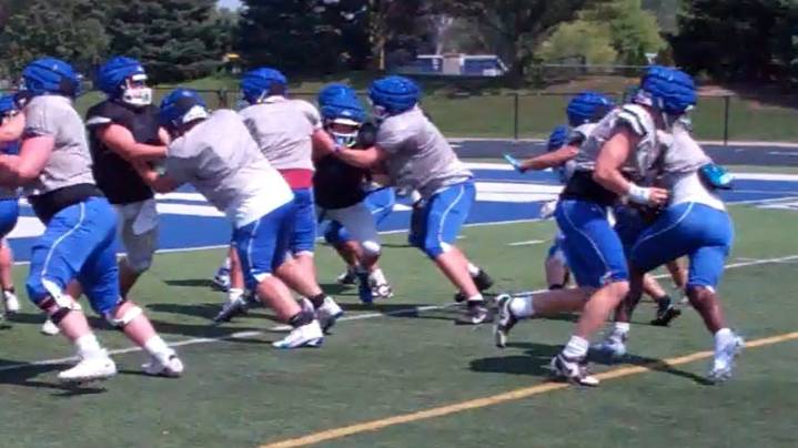 Video: Gibraltar Carlson training camp on Friday, Aug. 15, 2025.