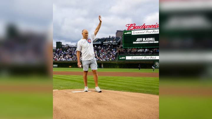Blashill visits Wrigley Field to throw out 1st pitch