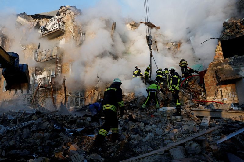 Russian overnight attack on Kyiv kills 10, injures 38, Ukraine says
