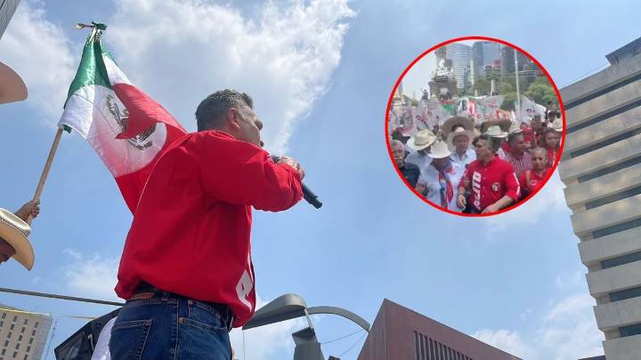 Encabezados por Alito Moreno, simpatizantes del PRI marchan en Reforma