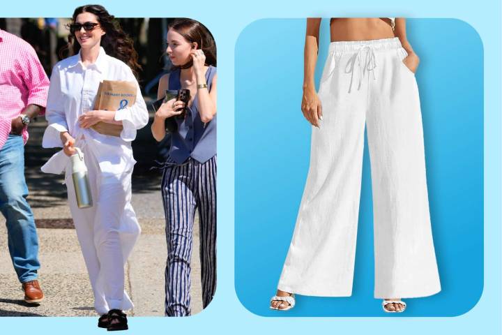 Anne Hathaway's Palazzo Pants Look Like This $23 Pair from Amazon