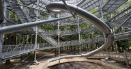 'The Whorl,' a 117-foot stainless-steel slide, now open at Owl Creek Landing