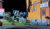 SUV Goes Airborne Into Top Floor Of Stony Point Building, Killing Driver, Responders Say