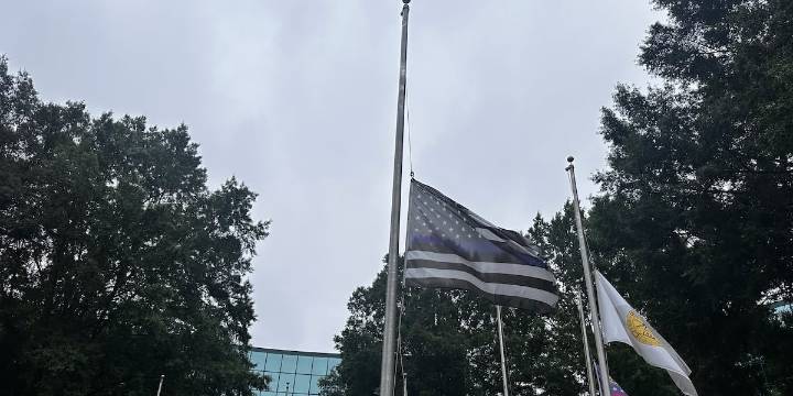 Flags fly at half-staff in memory of fallen officer killed during shooting near Emory University