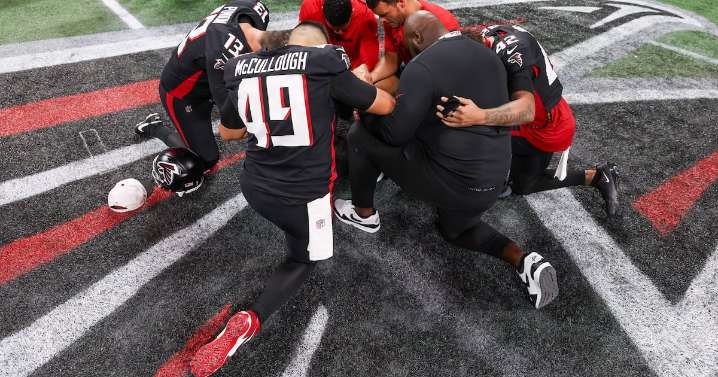 PHOTOS: Falcons-Lions exhibition opener suspended after injury to Lions player