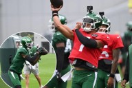 Justin Fields-Garret Wilson combo a bright spot on rainy Jets day