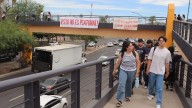Estudiantes de la Unison protestan contra el puente peatonal de Luis Encinas en Hermosillo