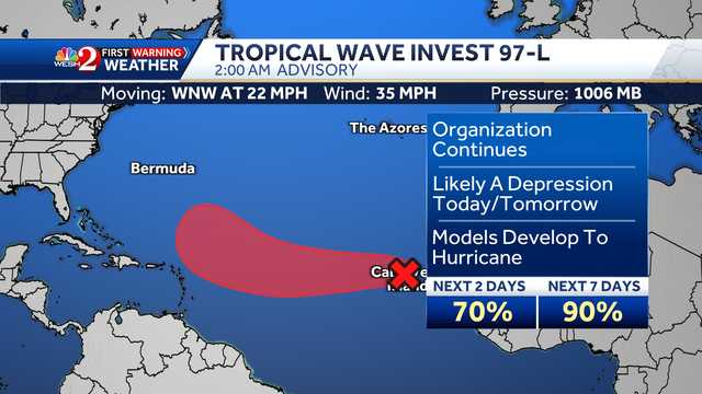Invest 97-L likely to become a tropical depression