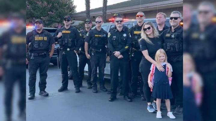 Sacramento deputies escort daughter of fallen officer on first day of kindergarten