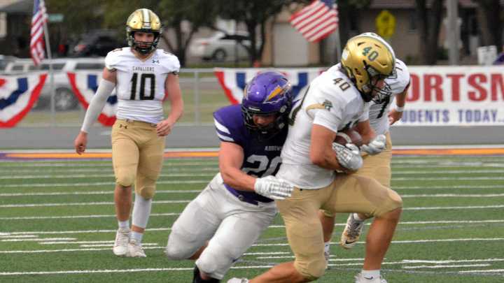 Sioux Falls Jefferson's Tyson Tycz finds the end zone against Watertown