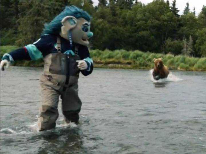 Seattle Kraken mascot Buoy chased by bear while filming clip