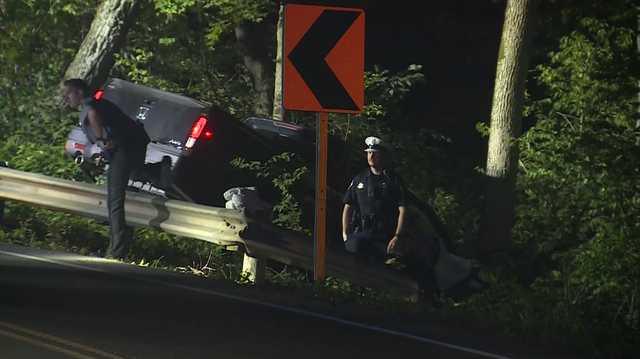 Officials: Stolen vehicle crashes into Pierce Township woods; passenger flown to hospital, search underway for driver