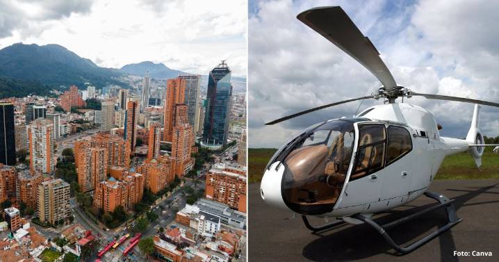 Esto le vale volar en helicóptero por Bogotá, un plan para el que se necesita buen dinero