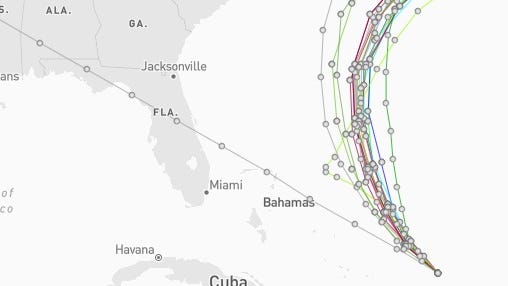Hurricane Erin spaghetti models, tracker, path