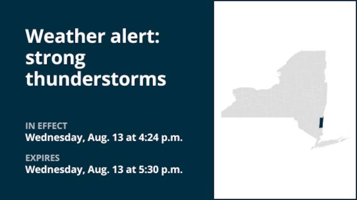 NY weather: Thunderstorms with penny-sized hail in Dutchess County Wednesday – gusts may reach 50 mph